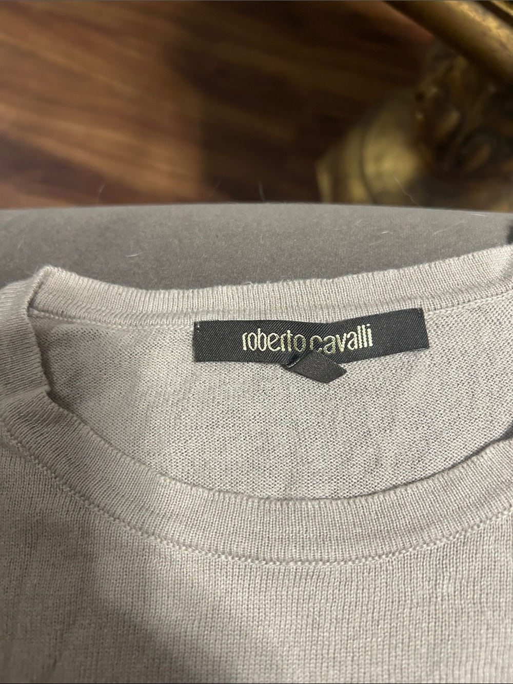 Roberto Cavalli Men's Light Gray Crewneck Sweater